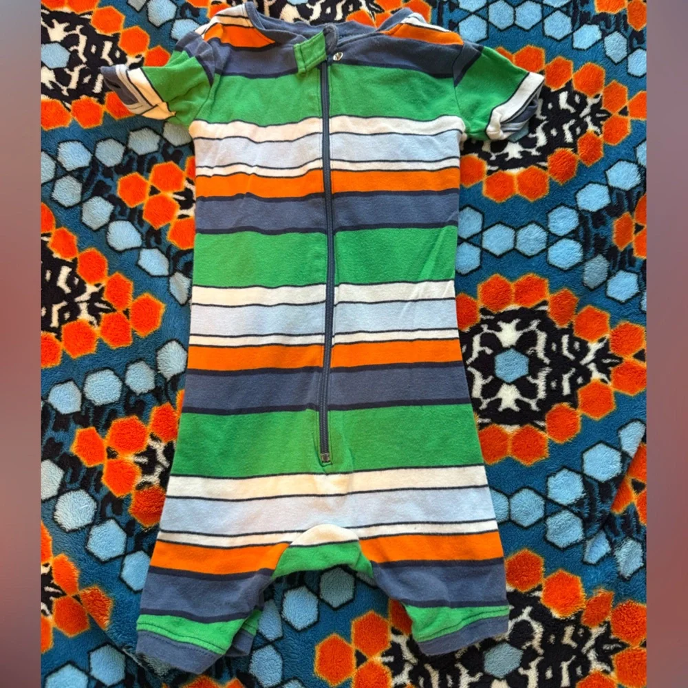 Gap Stripe Cotton Zip up shorts Onesie Baby Boy